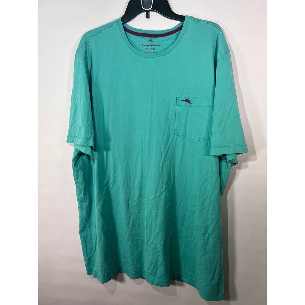 Tommy Bahama Men's Cotton Short Sleeve Crew Neck Pocket Blue T-Shirt Size 2XL